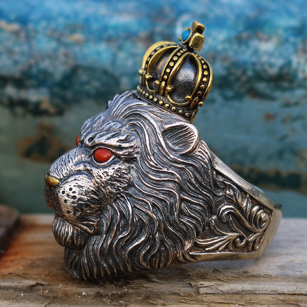 Crowned Lion King Ring – Holy Buyble