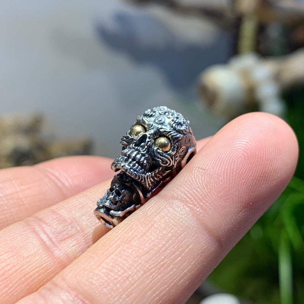 Horned Demon Satan Skull Necklace