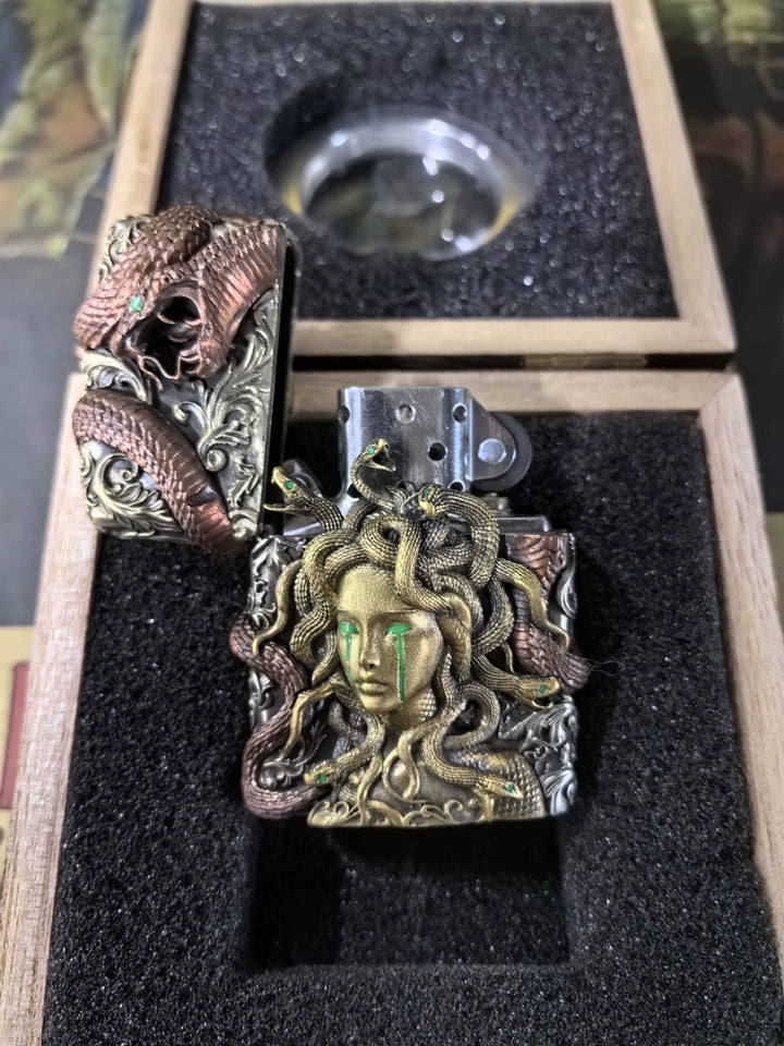 Medusa Snake Custom Zippo Lighter Case