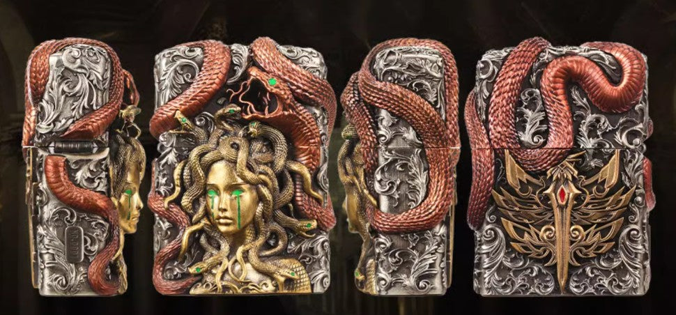 Medusa Snake Custom Zippo Lighter Case