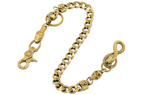 Brass Skull Key Ring