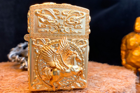 Golden Flying Horse Custom Lighter Case